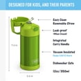 thumbnail image 2 of THERMOS FUNTAINER Botella de agua con pajita - 12 onzas - Botella de agua aislada al vacío de acero inoxidable para niños con tapa, 2 of 4