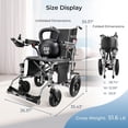 thumbnail image 4 of Zygenair Lightweight Foldable Electric Wheelchair for Adults, Motorized Power Chair with Removable Battery, 330 lbs Capacity, 15-Mile Range,Extra Wide Seat, Silver, 4 of 8