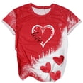 thumbnail image 1 of Camiseta holgada de manga corta con cuello redondo y estampado informal para el Día de San Valentín a la moda para mujer Pompotops hfajkhk126791, 1 of 5