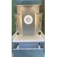 thumbnail image 2 of Designer White Wooden Customized Temple with LED Light for Home and Office| Pooja Chowki / Puja Mandir |Wall Hanging /Table Top Home Mandir, 2 of 5