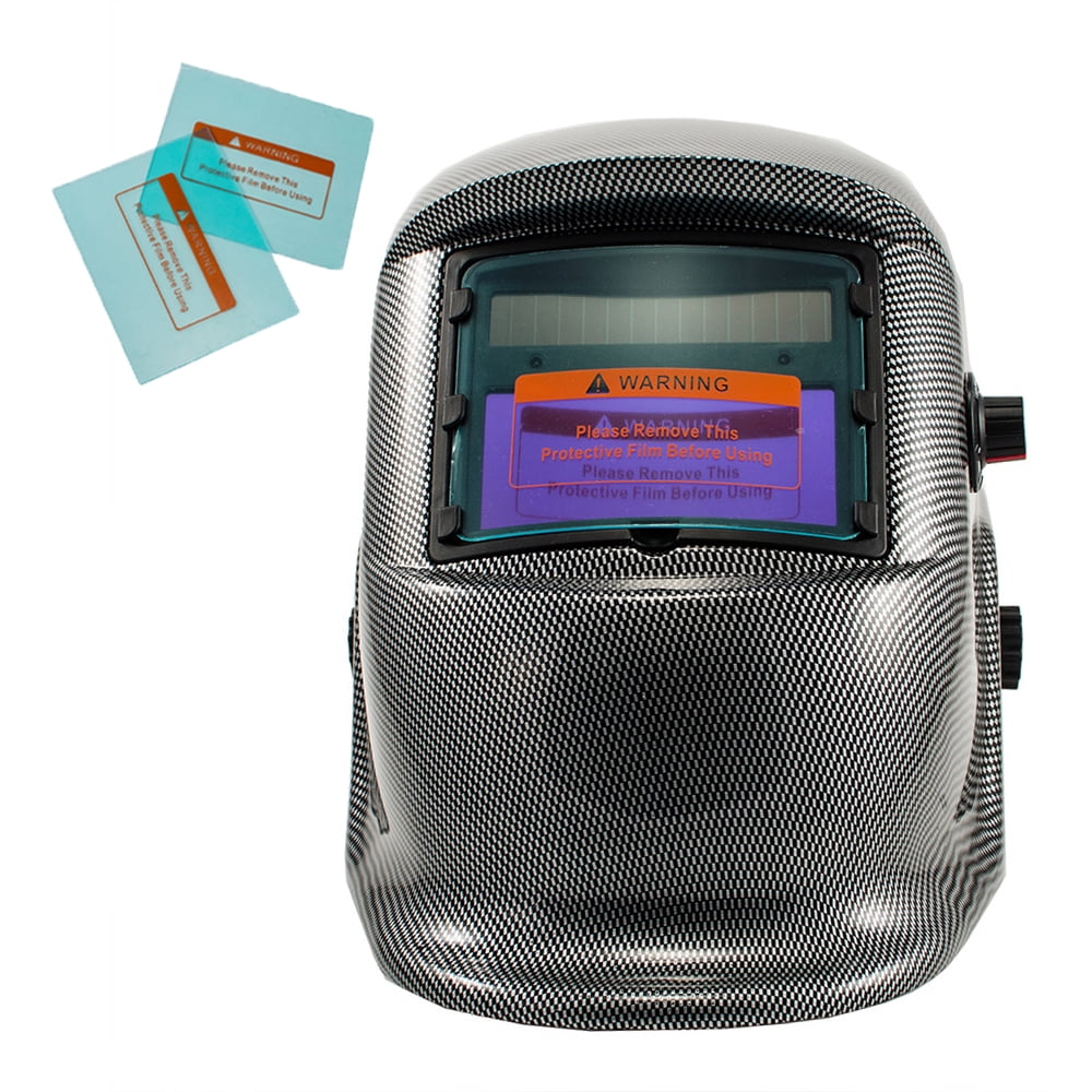 iMeshbean Solar Powered Welding Helmet Auto Darkening Hood PP Material with Adjustable Shade,Storage Bag for Mig Tig Arc Welder Mask,Carbon Fiber