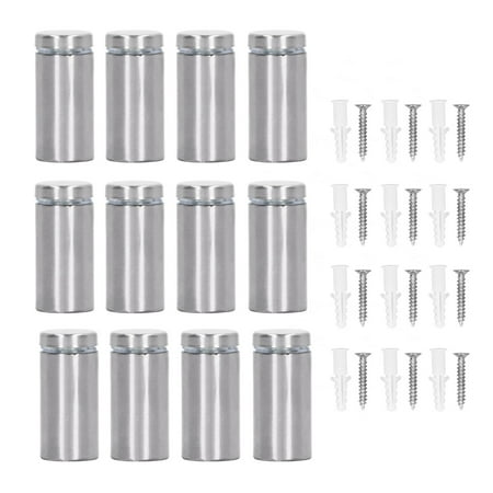 

12Pcs Standoff Screws Stainless Steel Wall Sign Advertising Hardware Nail for Acrylic 19x40mm