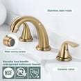 thumbnail image 5 of Wowow Widespread 2-Handle Bathroom Faucet in Gold for Bathroom Sink with Pop Up Drain, 5 of 6