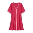 thumbnail image 4 of Squevariel Solid Color Nightshirt for Women V-Neck Short Sleeve Satin Silk Sleep Dress Casual Comfortable Nightgowns, 4 of 8