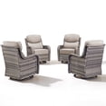 thumbnail image 2 of Jentlehouse 4-Piece Outdoor Swivel Chairs, Patio All-Weather Gray Wicker Rocker Glider Chairs with Beige Cushions for Balcony Poolside Deck Garden, 2 of 11