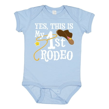 

Inktastic Yes This is My 1st Rodeo- Cowboy Hat and Lasso Boys or Girls Baby Bodysuit