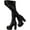 Black, variant on Women Fashion Black Thigh High Boots Pu Leather Over The Knee High Boots Platform Chunky Block Heel Stretch Boots Stretch Go-Go Boot Party Boots