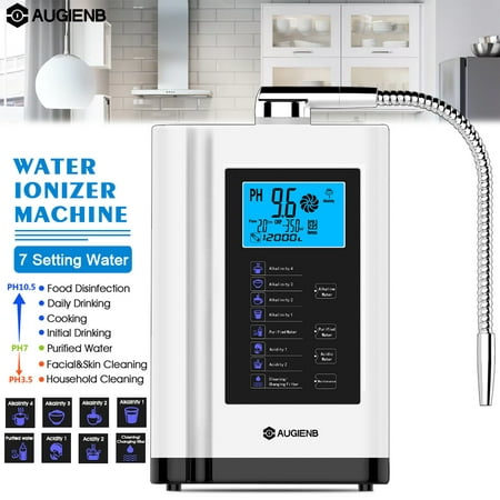Water Ionizer Purifier Machine, AUGIENB 7 Water Settings Alkaline Acid Machine PH 3.5-10.5 / Up to -500mV ORP/6000 Liters Per Filter / Water Purifier Auto Cleaning / Touch