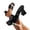Black, variant on Women Metallic Ribbed Strap Chunky Heel Mules Square Toe Sparkly Plus Size Spring Summer Party Elegant Shoes,Black
