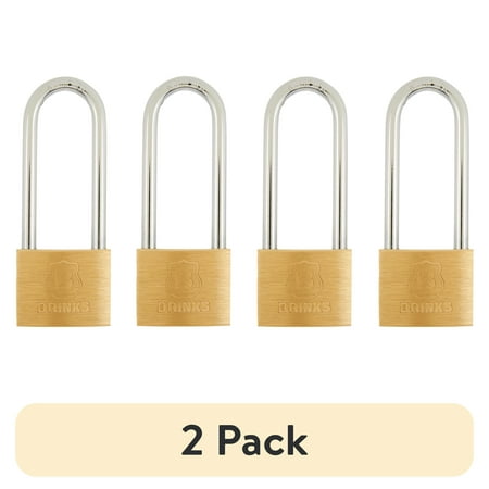 (2 pack) Brinks Solid Brass 40mm Keyed Padlock with 2 1/2in Shackle, 4 pack
