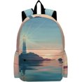 thumbnail image 1 of 16 Inch Backpack Lighthouse Island Laptop Backpack School Bookbag Shoulder Bag Casual Daypack, 1 of 6