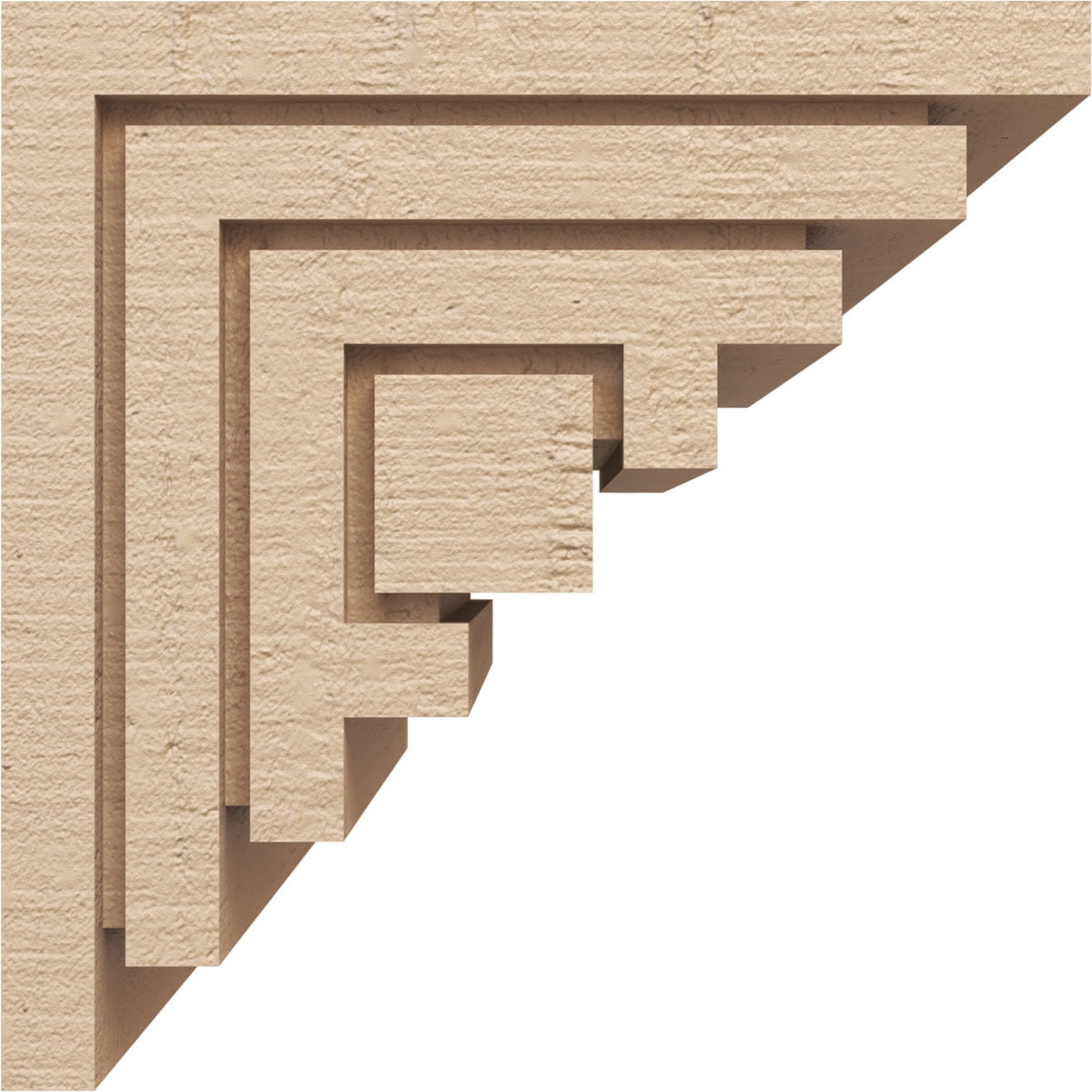 12"W x 12"D x 12"H Wide Landon Rough Cedar Woodgrain TimberThane Corbel, Primed Tan