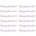 thumbnail image 1 of relayinert 12piece Drive Safe With Love Waterproof Vinyl Car Sticker For Rearview Mirror Safe Driving pink, 1 of 5