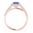 thumbnail image 3 of Aonejewelry 0.75 Ct. Ttw Stylish Look Diamond and Emerald Shape Sapphire Ring In 10k Rose Gold, 3 of 4