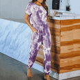 thumbnail image 3 of Cozyfort Pajamas for Women Set Summer Womens Summer Loungewear: Tie-Dye Print, Long-Sleeve, Two-Piece Pajama Set Womens Pajama Sets, 3 of 5