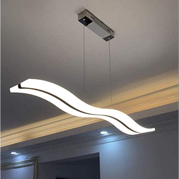 38W Modern Acrylic LED Wave Chandelier S-Shaped Chandelier Pendant Light Ceiling Light with Remote Control Dimmable Energy Saving and Easy to Install Suitable for Dining Room, Bedr