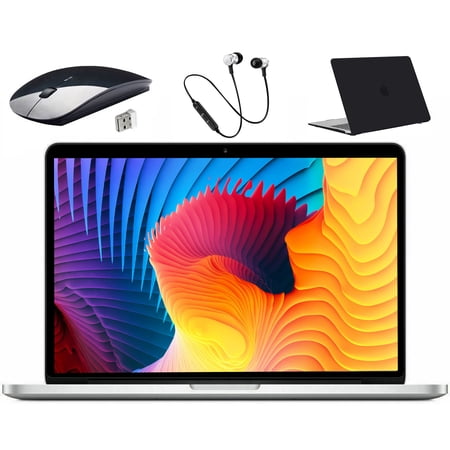 Refurbished - Apple MacBook Pro Laptop, 13.3-inch, Intel Core i5, 8GB RAM, Mac OS, 500GB HDD, and Bundle: Wireless Mouse, Bluetooth Headset, Black Case - Silver