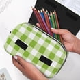 thumbnail image 7 of Hirioo White Green Plaid for Large Grid Mesh Pencil Case with Zipper Stationery Organizer Case, 7 of 7