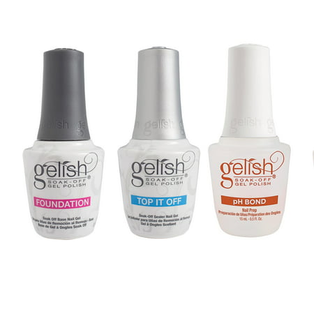 Gelish Terrific Trio Essentials Basix Care Soak Off Gel Nail Polish Kit, 15