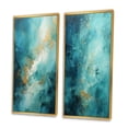 thumbnail image 3 of Designart "Turquoise Calm II" Abstract Landscapes Framed Wall Art Set Of 2 - Teal Landscapes Gallery Wall Frame Set For Home Decor, 3 of 6