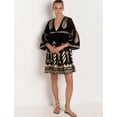 thumbnail image 2 of EASYBRAUS Women Bohemian V Neck Print Midi Dress Spring Casual A Line Vacation Dress, 2 of 4