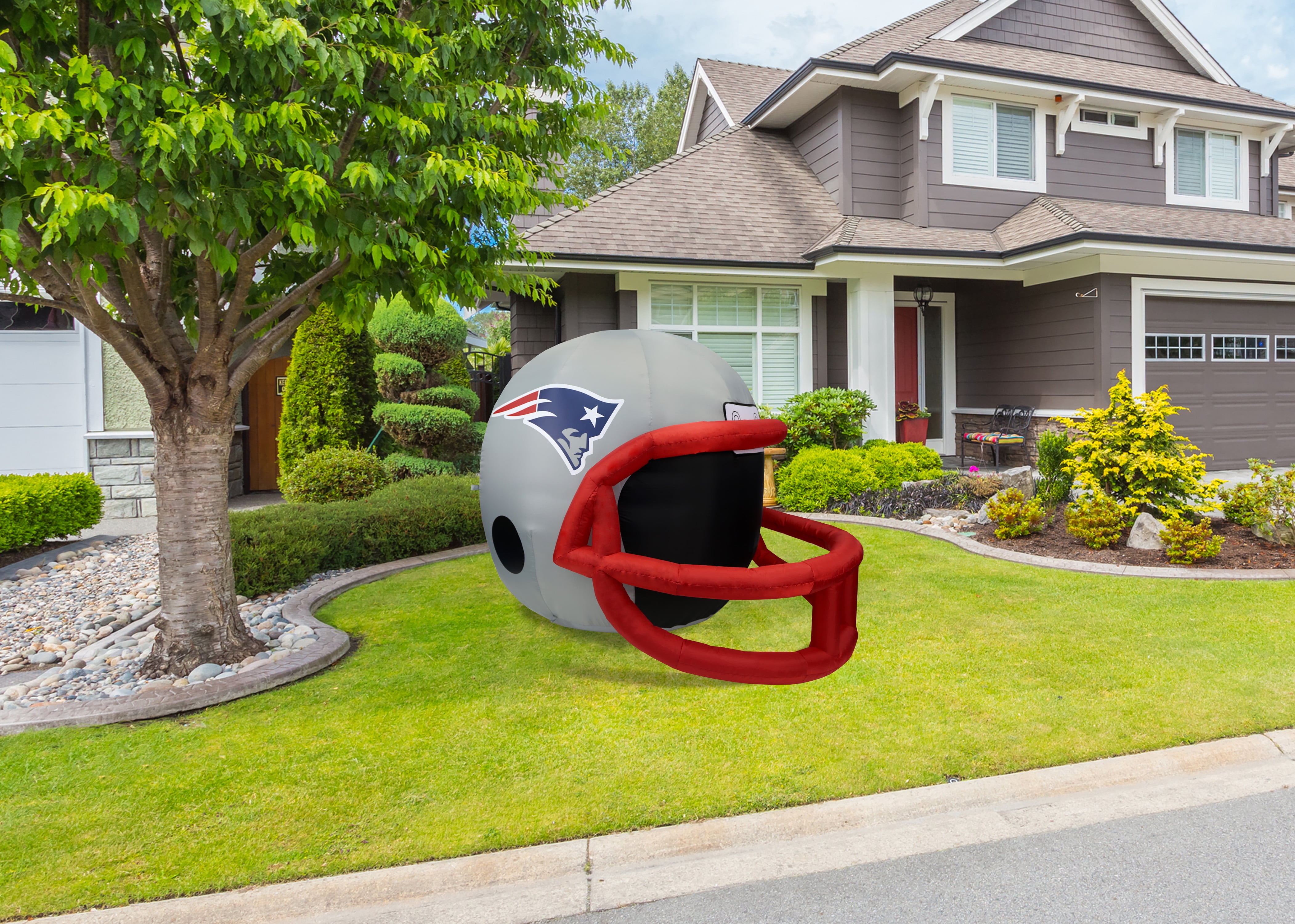 NFL New England Patriots Team Inflatable Lawn Helmet, Gray, One Size 