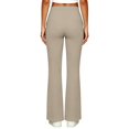 thumbnail image 4 of RUTAYY Women's Flare Pants High Waist Wide Waistband With Pockets Soft Stretch Casual Work Trousers, Khaki, 4 of 5