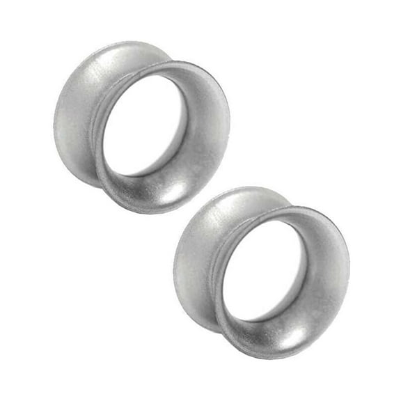 Thin Silicone Ear Plugs Tunnels Flexible Ear Earlets silver metallic Flexible Expander Piercing Jewelry
