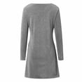 thumbnail image 7 of Womens Shirts Dresses Sequin Sparkly Bling Party Sundress Long Sleeves V Neck Midi Dress (Grey L), 7 of 7