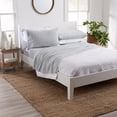 thumbnail image 2 of Great Bay Home Heathered Melange T-Shirt Jersey Knit Wrinkle Resistant Sheet Set  (Twin XL, Light Grey), 2 of 7