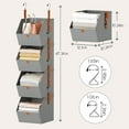 thumbnail image 6 of Hanging Closet Organizer 4 Tier - Clothes Hanging Shelves, Space-Saving Closet System, Fabric Storage Bins Bedroom Organization, Collapsible Baskets for Home, Dorm, Rv, Grey, 6 of 15