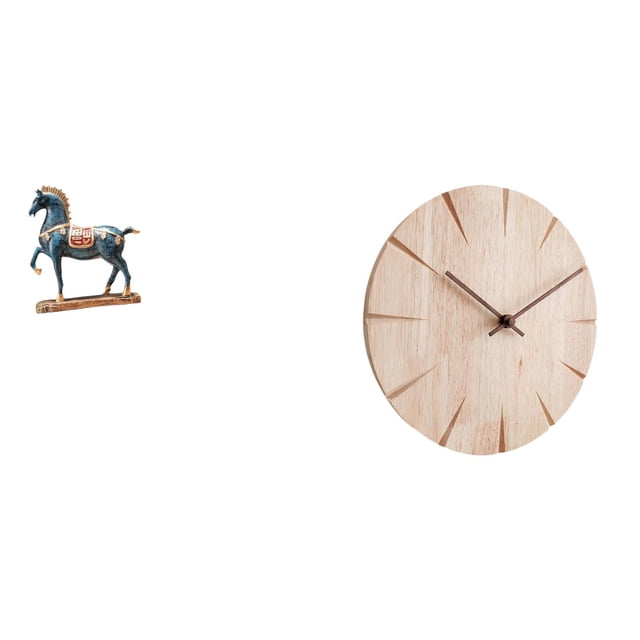 Escultura elegante con reloj de pared de madera , decoración artística Feng Shui para salas de estar, oficinas y restaurantes.