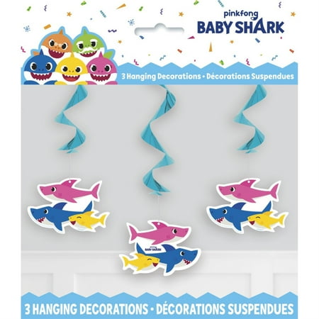 Unique Industries Baby Shark Hanging Swirls Streamers