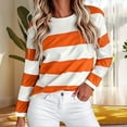 thumbnail image 2 of DYTTDG Women’s Crew Neck Long Sleeve Striped Top, Loose‑Fit Soft Knit Pullover Blouse, Versatile Daily Shirt for Spring‑Fall Casual Outfits S‑5XL, 2 of 6
