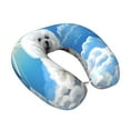 thumbnail image 2 of Gaeub Cute Cloud Bichon Frise Print Memory Foam Travel Pillow,U-Shaped Neck Pillow,Head Neck Support Airplane Pillow,Flight Pillow for Traveling,Car,Home,Office,Washable Cover, 2 of 8