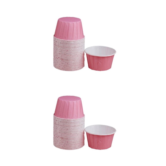 Wosthever 50 Uds. De vasos para helado de 200ml, tazones para postre, taza para tratar, yogurt congelado, para llevar, forro grueso para Rosa 2Conjunto