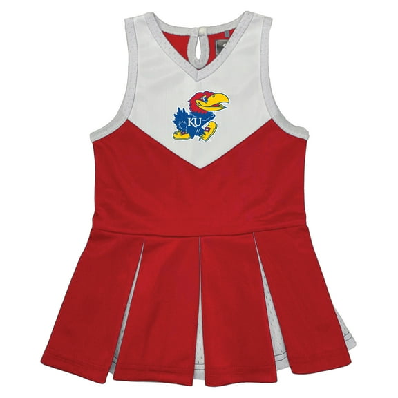Girls Toddler Garb Red Kansas Jayhawks Cheerleader Dress