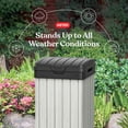 thumbnail image 3 of Keter Rockford 38 Gallon Resin Outdoor Kitchen Trash Can Duotech Garbage Can, Gray, 3 of 17