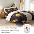 thumbnail image 7 of Gorgeous Star Bedding Duvet Cover Set Queen Size 4 Pieces Starry Sky Dream Fantasy Soft Twill Plush Quilt Cover, Include 1 Duvet Cover 1 Flat Sheet And 2 Pillow, 7 of 7