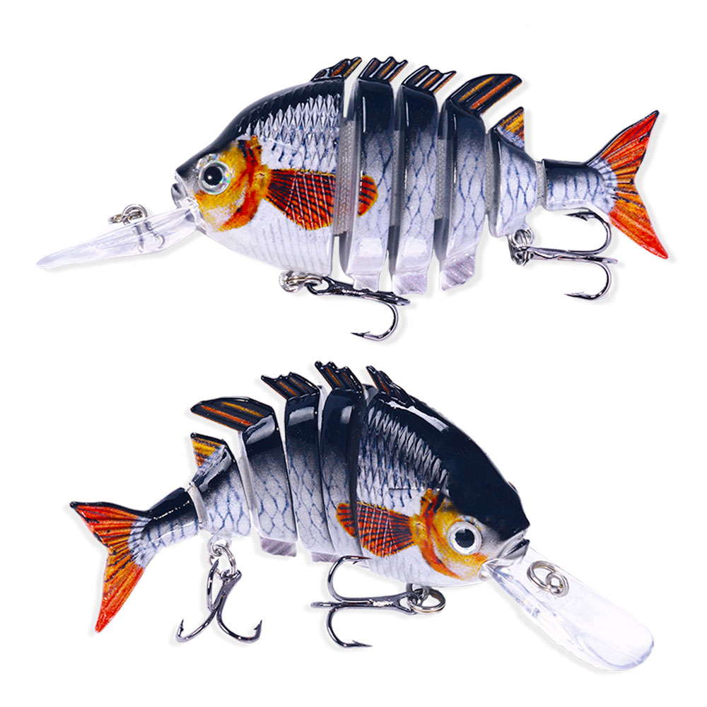 HENGJIA Fishing Lures 8pcs Multi Jointed Fish Fishing Kits Slow Sinking Lifelike Swimbait Freshwater and Saltwater for Trout Bass Lures