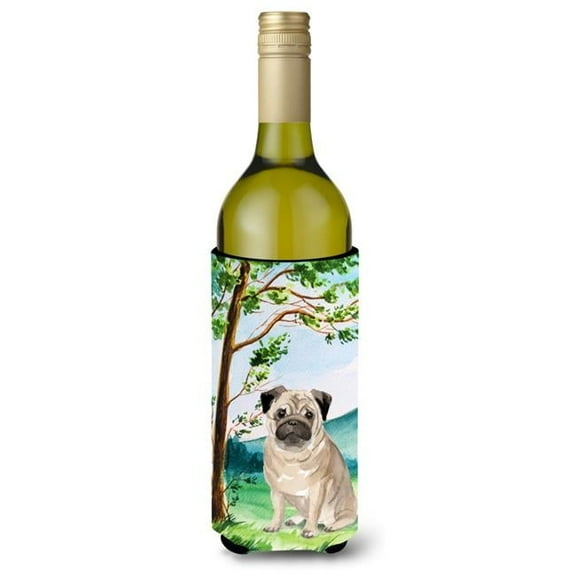 Under the Tree Fawn Pug Wine Bottle Beverage Insulator Hugger