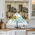 thumbnail image 6 of Vintage Farmhouse Swag Valances for Windows 2 Pack, Kitchen Window Curtains 36 Inch Length, Retro Country Boots Flowers Leaf Wooden Plank Privacy Swag Curtains for Living Room/Bathroom 36"x36", 6 of 8