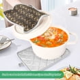 thumbnail image 3 of Yayeee Pot Holders Kitchen Heat Resistant with Pocket 7"x9.8" Cotton Oven Cooking Hot Pads, Black Floral Pattern, 3 of 7