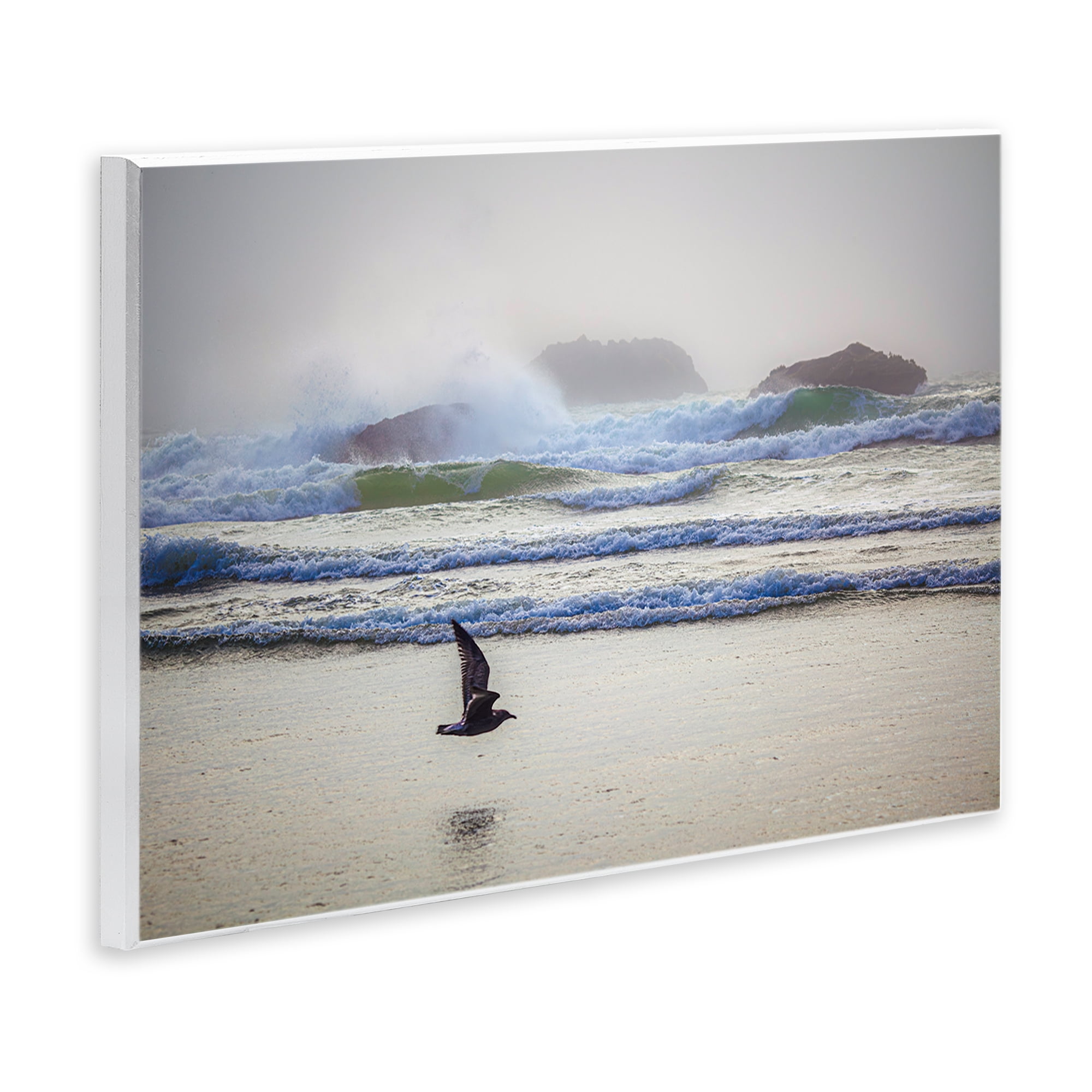 Stupell Industries Flying Low over Shore Landscape & Nature Photography Unframed Art Print Wall Art, 19 x 13