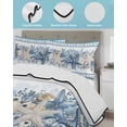 thumbnail image 3 of Twin Quilt Bedding Set, Blue Starfish Coastal Reversible Summer Quilt 3 Pieces, Ocean Beach Coral Nautical Botanical Lightweight Bedspreads Coverlets with 2 Pillow Shams for All Seasons, 3 of 5