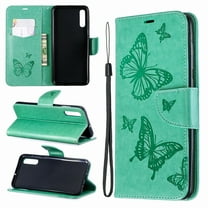 Samsung Galaxy A70 Case, Dteck Embossed Butterfly Flip PU Leather Stand Wallet Case Cover For Samsung Galaxy A70 2019 6.7", Green