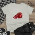 thumbnail image 4 of Women's Cotton T-Shirt with Pomegranate Design, Original Artwork Modern and Stylish, 4 of 5