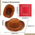 thumbnail image 4 of 6 Sets Western Cowboy Hat and Bandanna, Costume Accessories for Birthday, Halloween, Holiday, Fancy Dress Party, Cosplay, 4 of 5