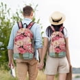 thumbnail image 6 of Lsque Vintage Typewriter Floral Pattern Canvas Daypack, Durable Backpack, High-quality Versatile Backpack,Vintage Compact Backpack-Small, 6 of 6