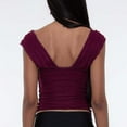 thumbnail image 5 of Womens Y2K Ruched Square Neck Crop Top Wide Straps Sleeveless Cami Vintage Inspired Layered Tiered Design for Summer 2025 Casual Outfits, 5 of 6